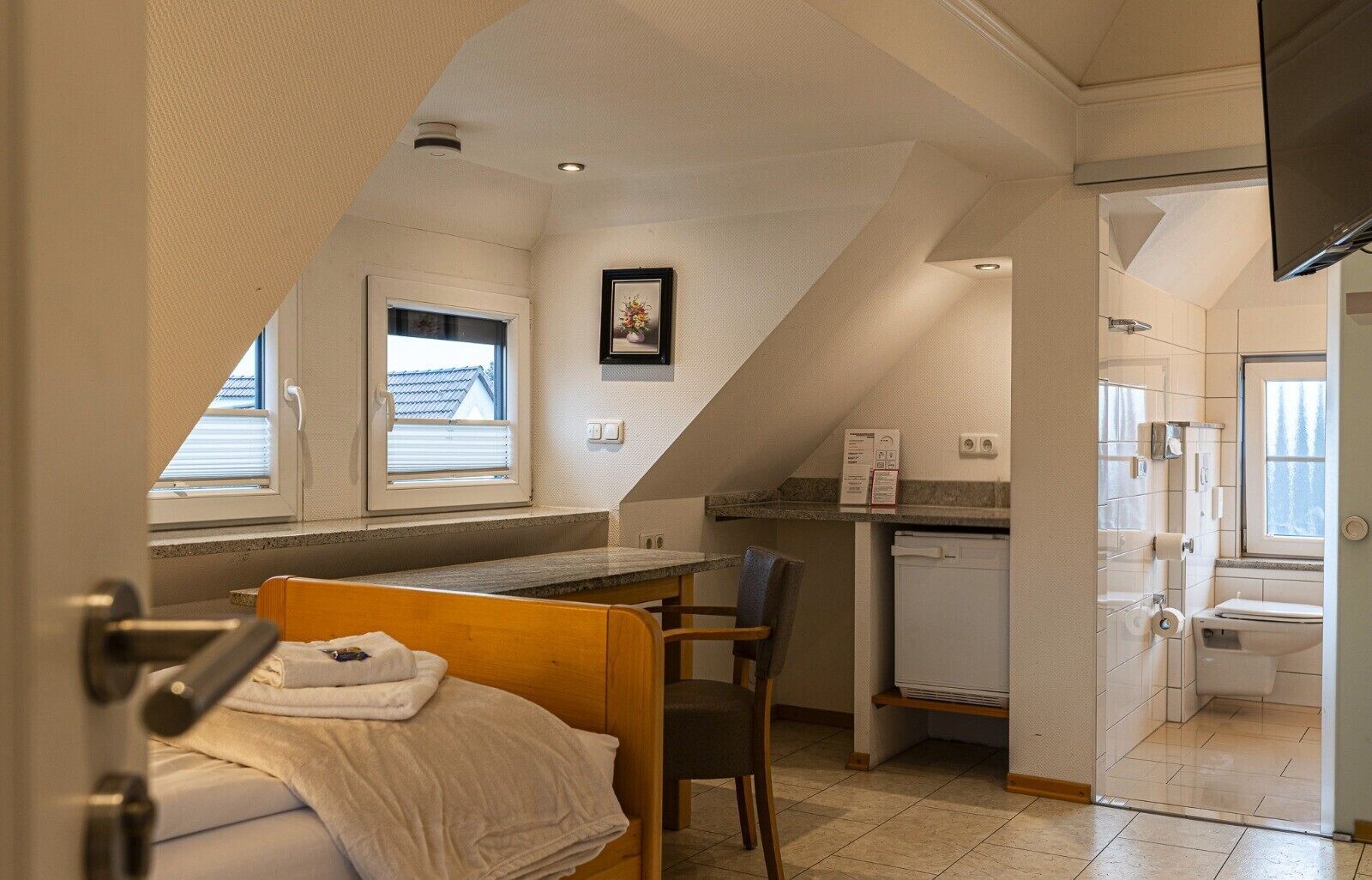 Habitación individual | Escritorio, espacio para trabajar con laptop y insonorización 