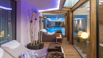Indoor pool, outdoor pool, open 8:00 AM to 8:00 PM, pool umbrellas