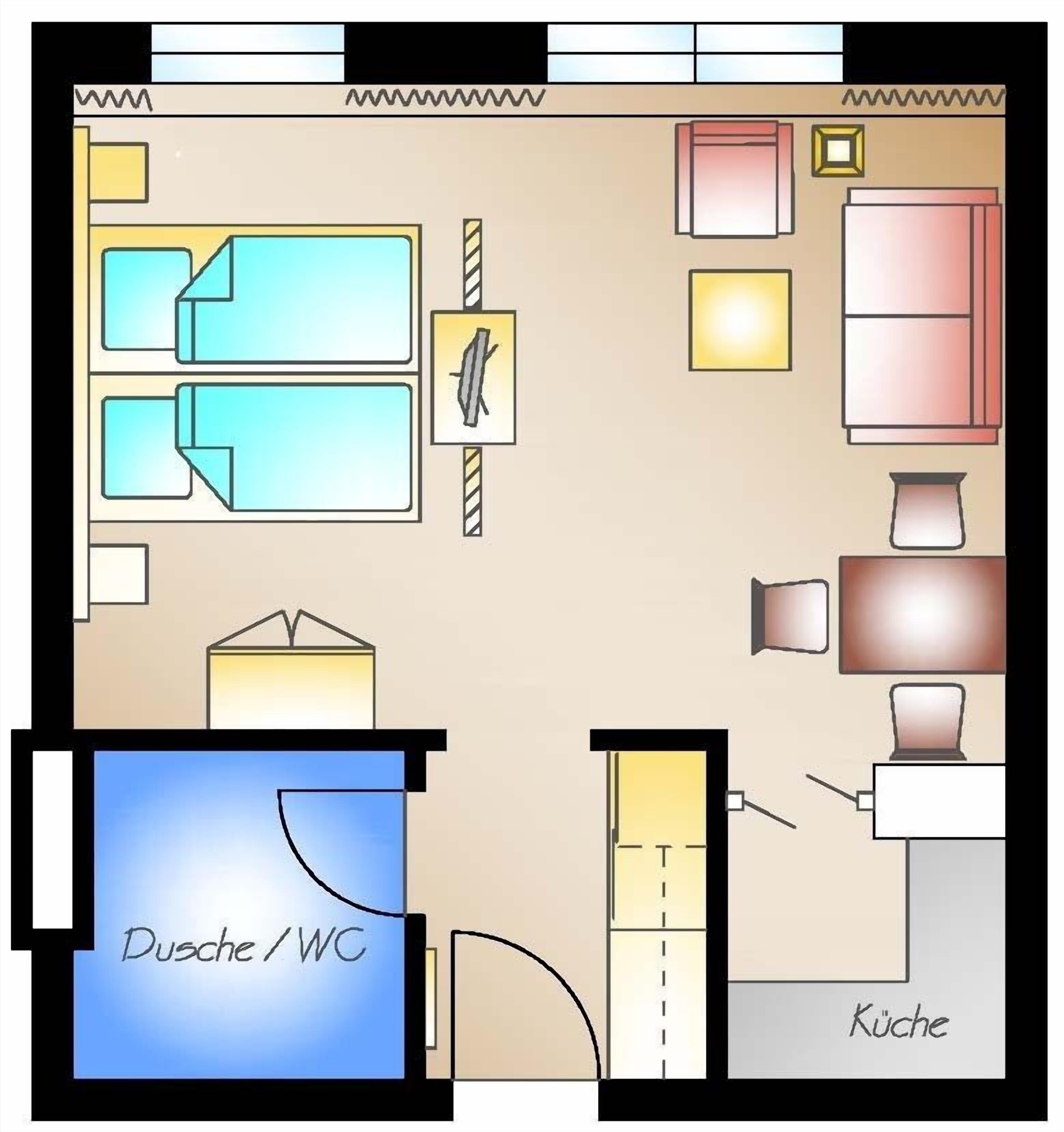 studio für 3 personen (inkl. 60,00 eur endreinigungsgebühr) | living area | 56-cm led tv with cable channels