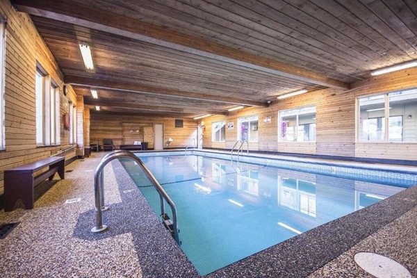 Indoor pool, open 9:00 AM to 9:00 PM, sun loungers