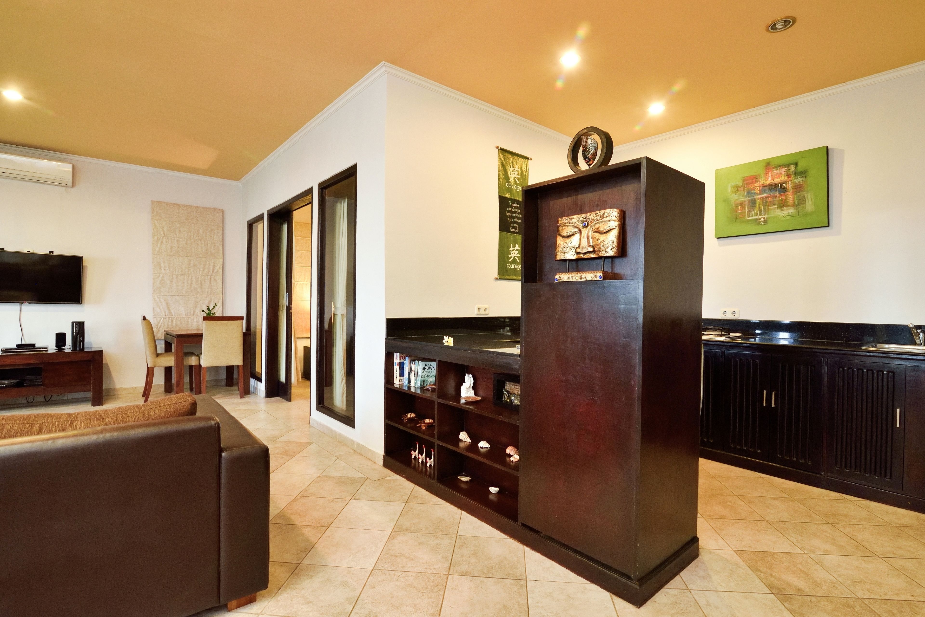 superior apartment, sea view | private kitchen | full-sized fridge, electric kettle