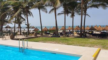 Aan een privéstrand