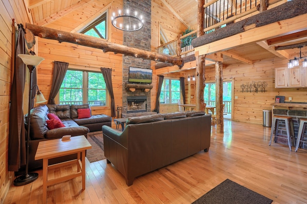 TV, fireplace, video games