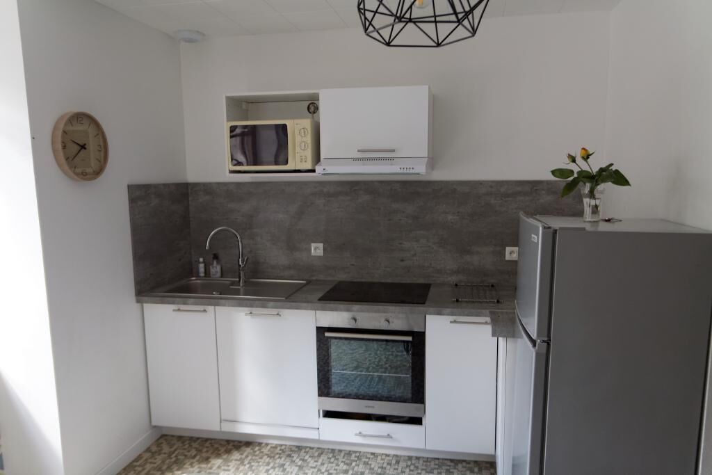 Réfrigérateur, micro-ondes, plaque de cuisson, lave-vaisselle