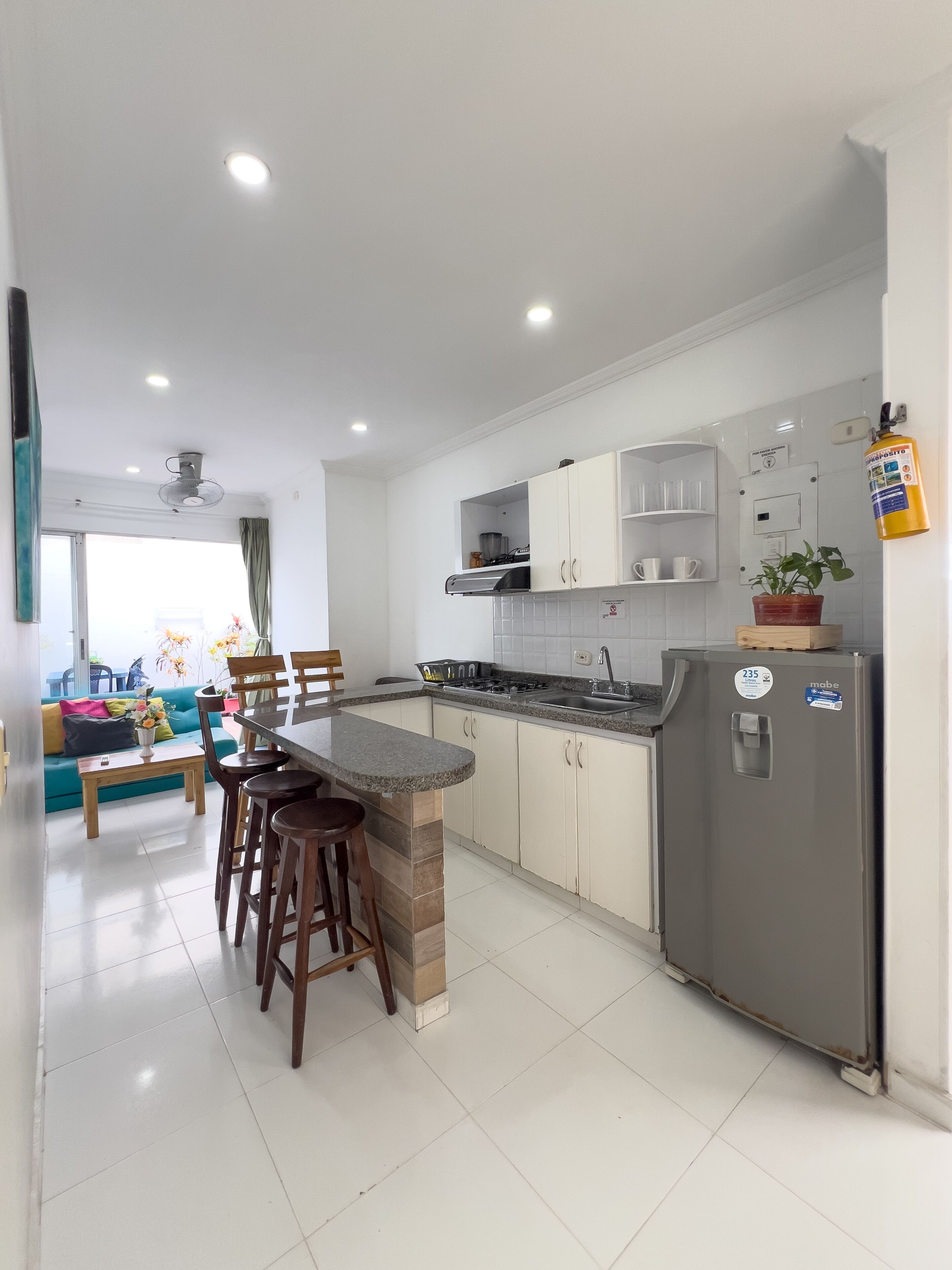 Apartment (406) | Private kitchen | Full-sized fridge, stovetop, dishwasher, coffee/tea maker