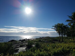 On the beach, sun loungers, beach towels - Ocean Breeze Inn 1 Queen's Bed, 1 Full Bath, Private Entry and Private Balcony (Keaau)