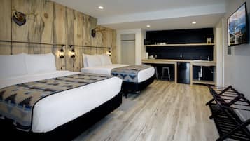 Premium bedding, pillow-top beds, blackout curtains, free WiFi