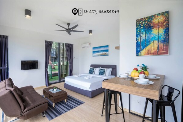 1 غرفة نوم ومكواة/لوح كي وواي فاي وملاءات أسرّة