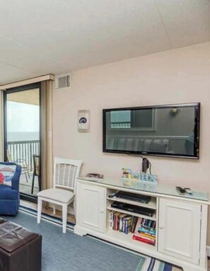 TV - Luxury 2-bedroom oceanfront condo with internet, indoor/outdoor pools, and many excellent amenities located uptown and just steps from the beach! (Ocean City)