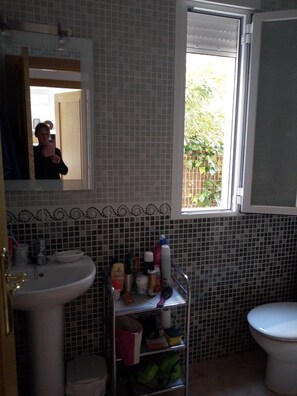 Bathtub, hair dryer