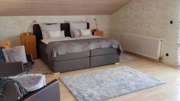 2 bedrooms, iron/ironing board, travel crib, WiFi