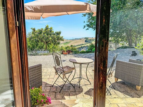 Lovely apartment in villa with WIFI, A/C, hot tub, pool, TV, patio, pets allowed and panoramic v...