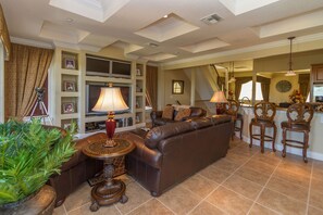 House, Multiple Beds, Private Pool, Pool View | Living room - Reunion Disney Villa (Kissimmee)