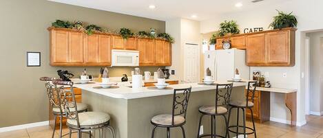 House, Multiple Beds, Private Pool, Partial Sea View | Private kitchen | Fridge, microwave, stovetop, dishwasher