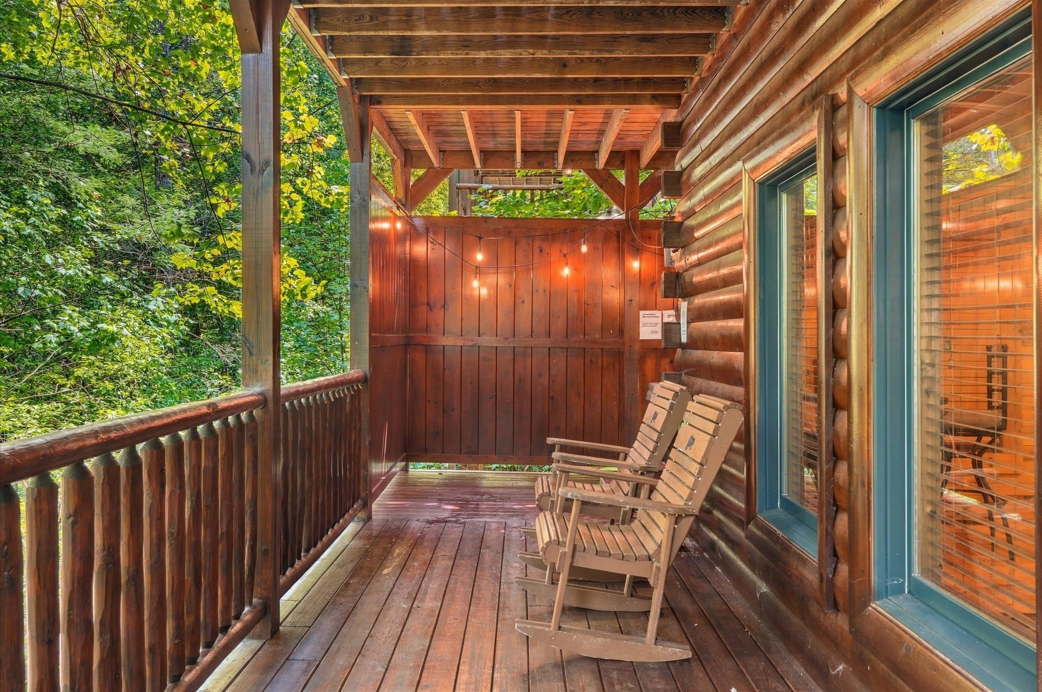 Step onto the expansive deck and enjoy the beauty of the Smoky Mountains.