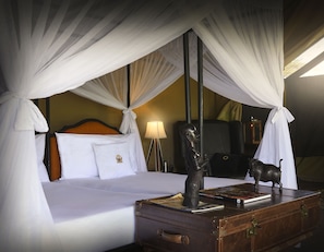 Blackout drapes, bed sheets