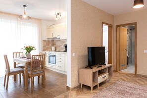 Classic Apartment | Private kitchen | Fridge, oven, stovetop, dishwasher