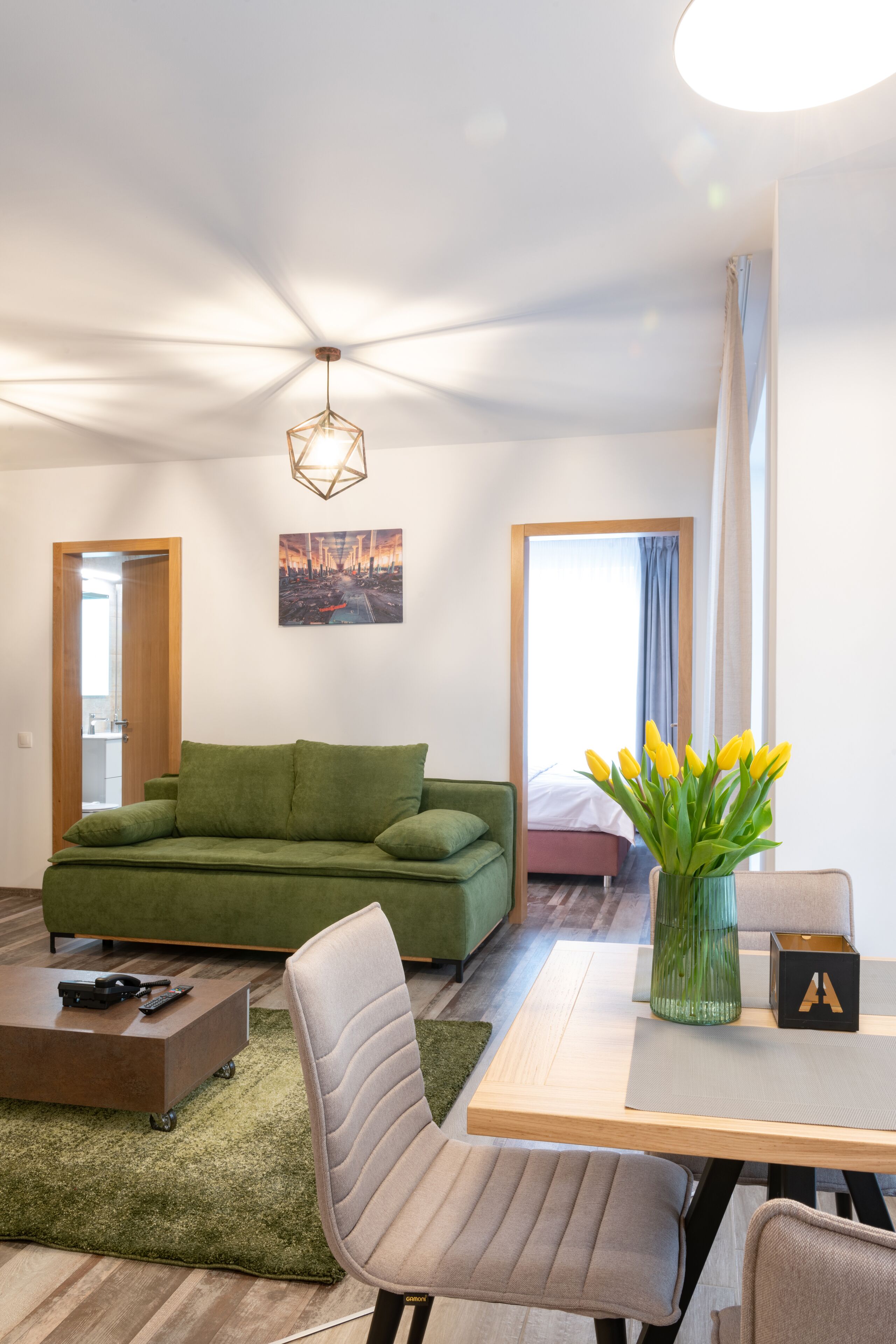 Appartement, 1 chambre (Industrial) | Restauration dans la chambre