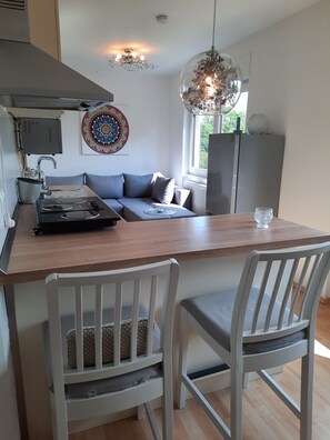 Kühlschrank, Mikrowelle, Ofen, Herdplatte