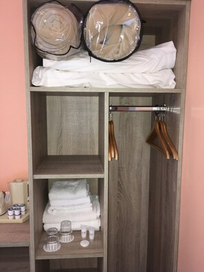 Individually decorated, individually furnished, iron/ironing board