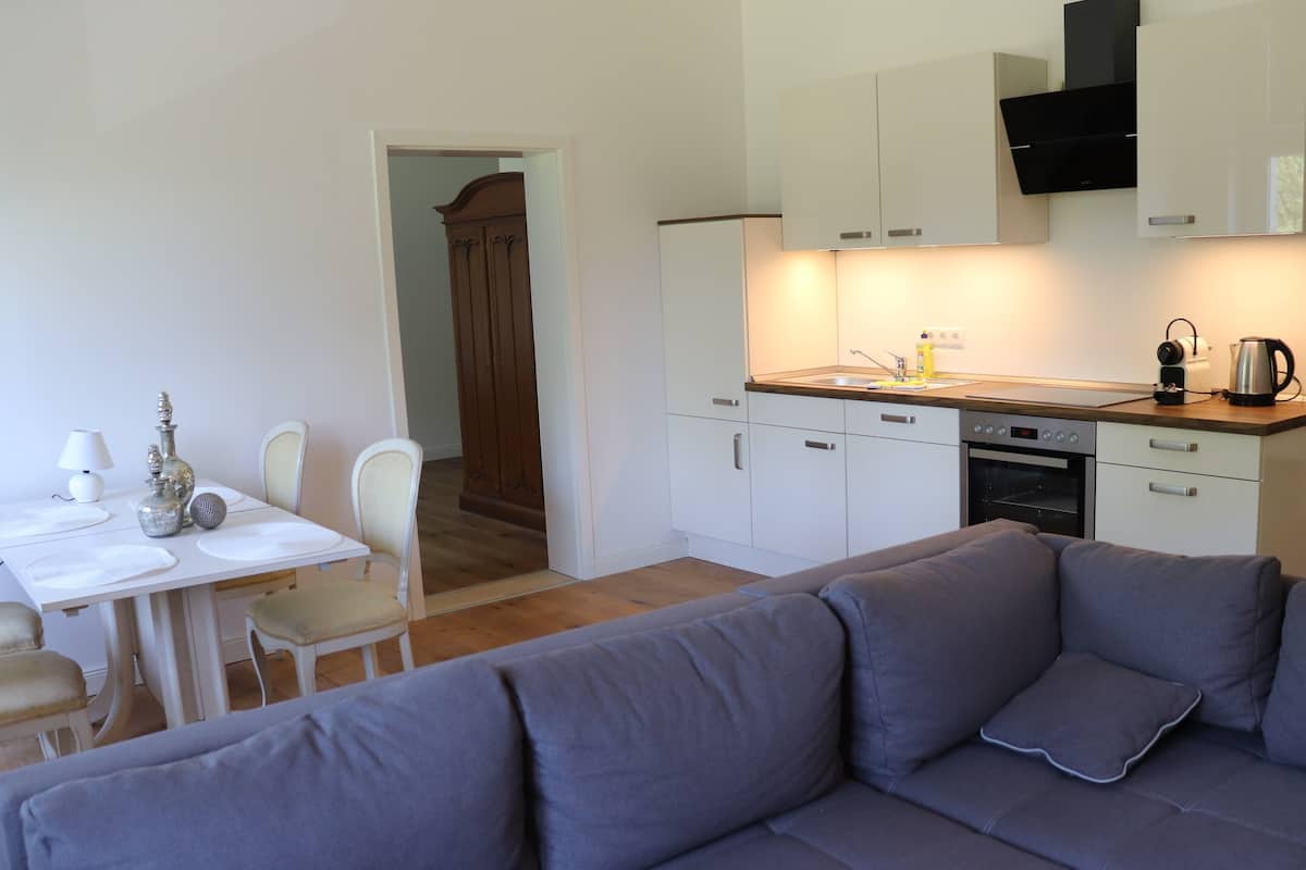 Apartment, 1 Bedroom (Schloss; Incl. 65 EUR Cleaning Fee) | Living area | 110-cm flat-screen TV with satellite channels