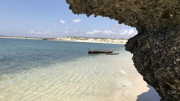 Private beach, white sand