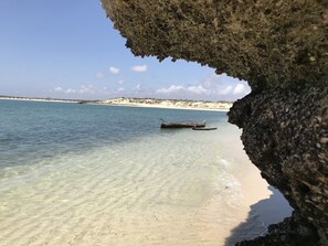 Plage privée, sable blanc