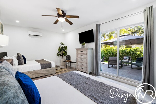 4 habitaciones, tabla de planchar con plancha, wifi y ropa de cama