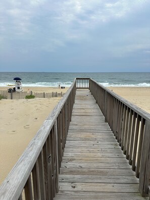 On the beach, beach towels