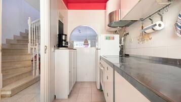 Chalet, 2 Bedrooms, Smoking, Terrace | Private kitchen | Fridge, microwave, dishwasher, electric kettle
