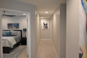 3 bedrooms, desk, iron/ironing board, travel cot