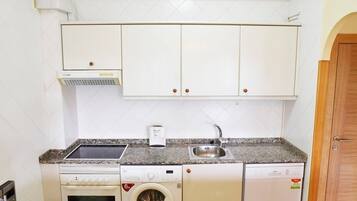 Fridge, microwave, dishwasher, electric kettle