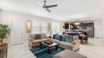 House, Multiple Beds (1520 FD 6BR Luxury Villa Pool, Game R) | Living room | TV