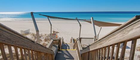 On the beach, beach towels