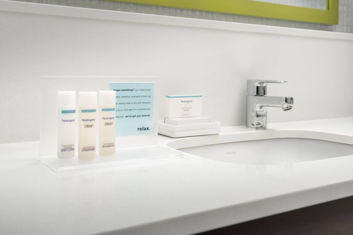 free toiletries, hair dryer, towels, soap