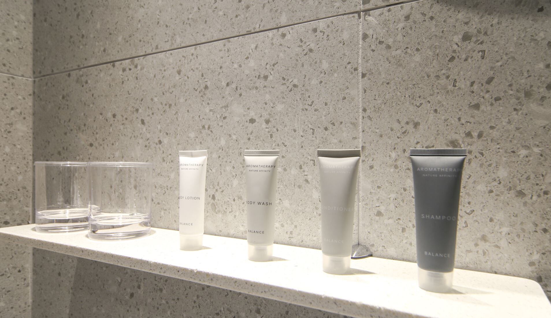 shower, designer toiletries, hair dryer, bathrobes