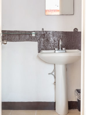 Habitación estándar, 2 camas Queen size | Baño | Regadera, toallas, jabón, shampoo