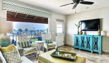 Luxury Villa, Beach View (Room 12 Couples Villa) | Living area | 32-inch TV with digital channels