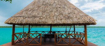 Cabin located on the shore of the Laguna de los Siete Colores