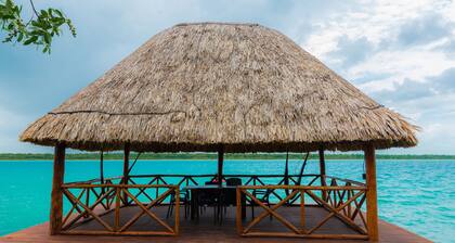 Cabin located on the shore of the Laguna de los Siete Colores