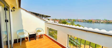 Panoramic Double or Twin Room, Balcony, River View | Terrace/patio