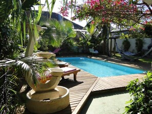 Piscine extérieure, piscine chauffée