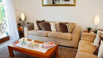 Villa, 3 Bedrooms, Private Pool | Living room | Flat-screen TV, video game console