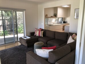 TV, fireplace, DVD player, books