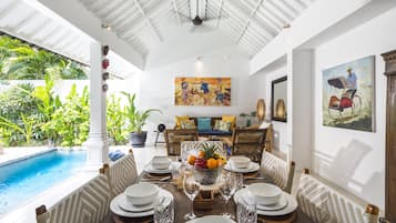 Deluxe Villa, 2 Bedrooms | Living area | 40-inch flat-screen TV with cable channels, TV