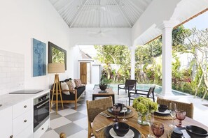Comfort Villa, 2 Bedrooms | Living area | 40-inch flat-screen TV with cable channels, Smart TV - Villa Luma (Seminyak)