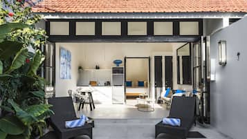 Honeymoon Villa, 1 Bedroom | Living area | 40-inch flat-screen TV with cable channels, LCD TV