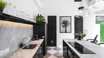 Luxury Villa, 2 Bedrooms | Private kitchenette | Fridge, microwave, stovetop, coffee/tea maker