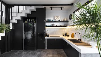 Luxury Villa, 2 Bedrooms | Private kitchenette | Fridge, microwave, stovetop, coffee/tea maker