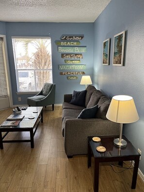 TV, DVD player, video library